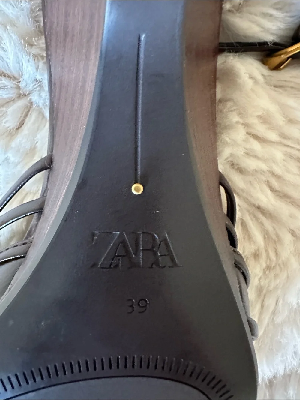 Zara Chocolate Brown Woven Cage Slingback Heels NWOT EU 39 | Strappy Block Heel - Picture 5 of 5